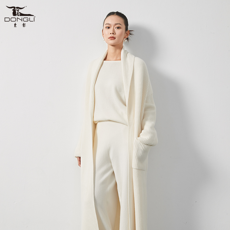 东黎青果领优雅长袖开衫外套