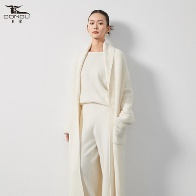 东黎青果领优雅长袖开衫外套