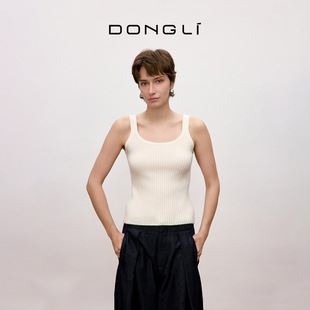 东黎山羊绒 你本珍贵-万物共生 女士秋冬方领羊绒背心打底5484