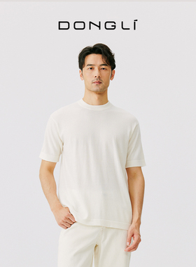 东黎•小山羊绒 男士圆领纯绒舒适短袖T恤百搭休闲打底套衫 21H20