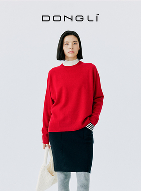 东黎小山羊绒 秋冬季强缩绒女士圆领纯绒套头衫轻盈舒适宽松 2091