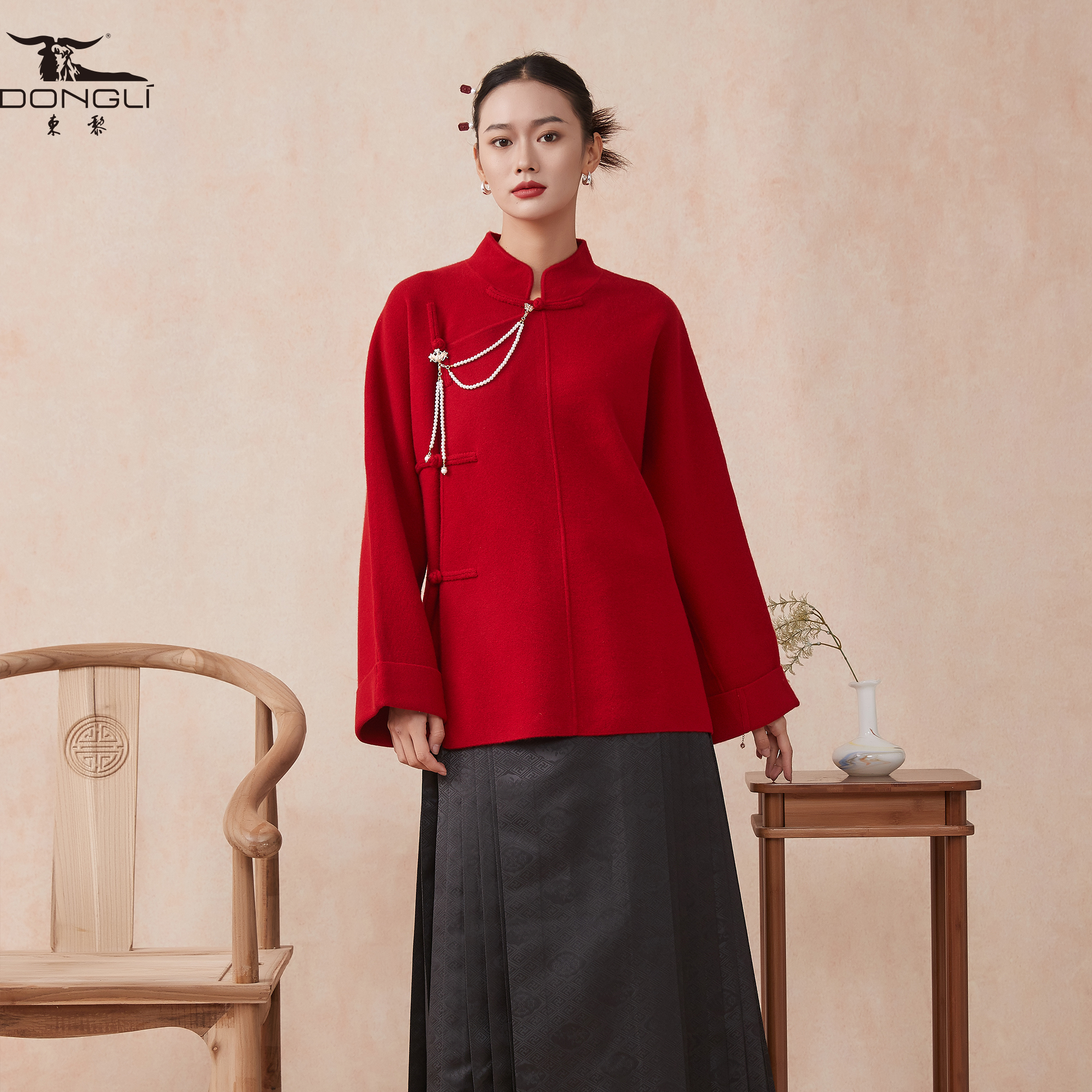 东黎中式风长袖外套立领