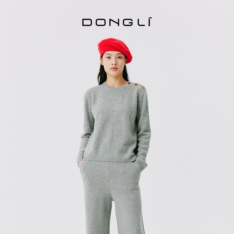 东黎山羊绒女士红色拉毛贝雷帽