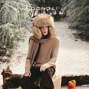 5638 秋冬女士山羊绒圆领针织毛衣套头衫 东黎童心未远 香草曲奇