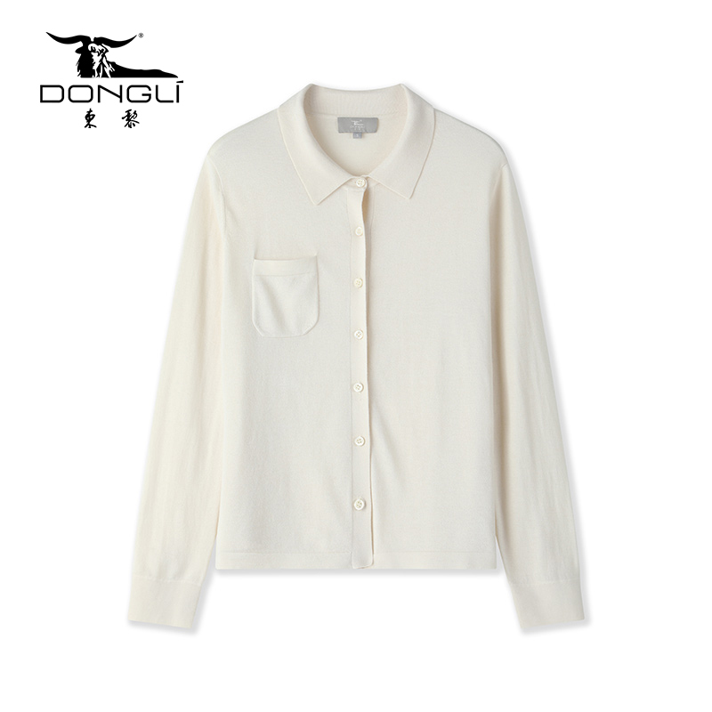 东黎POLO领休闲轻薄丝绒开衫