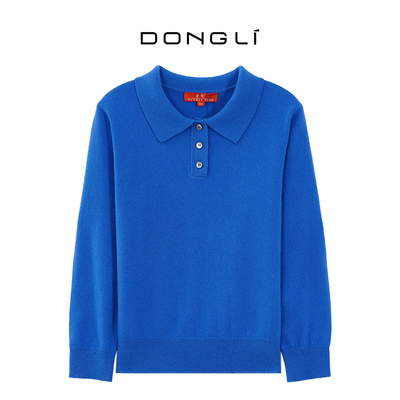 东黎男款儿童山羊绒Polo领套衫