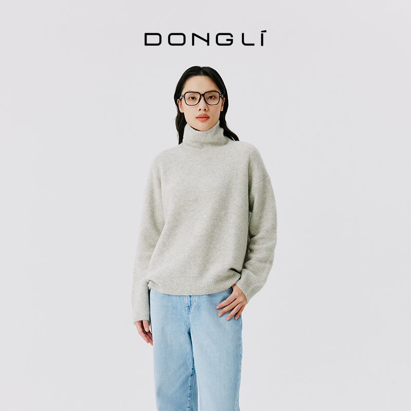 东黎圈圈纱半高领套衫