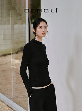 东黎山羊绒 衿逸 2025新款女士半高领绞花肌理感长袖打底套衫5158