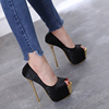 2017 new pattern temperament sexy High-heeled shoes Stiletto 15 a centimeter Nightclub black Waterproof 16CM Single Shoes