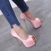Large size high heels 40-45 Peep-toe 15CM High with singles shoes 16cm Sky High Sandals new pattern banquet