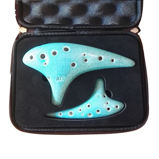 洪啸12孔AC陶笛中音C调、SC调高音C 专业两件套  初学送教学视频