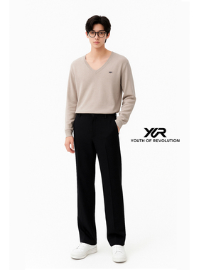 Sorona针织美式V领毛衫宽松休闲纯色基础款百搭男士春秋新款上衣