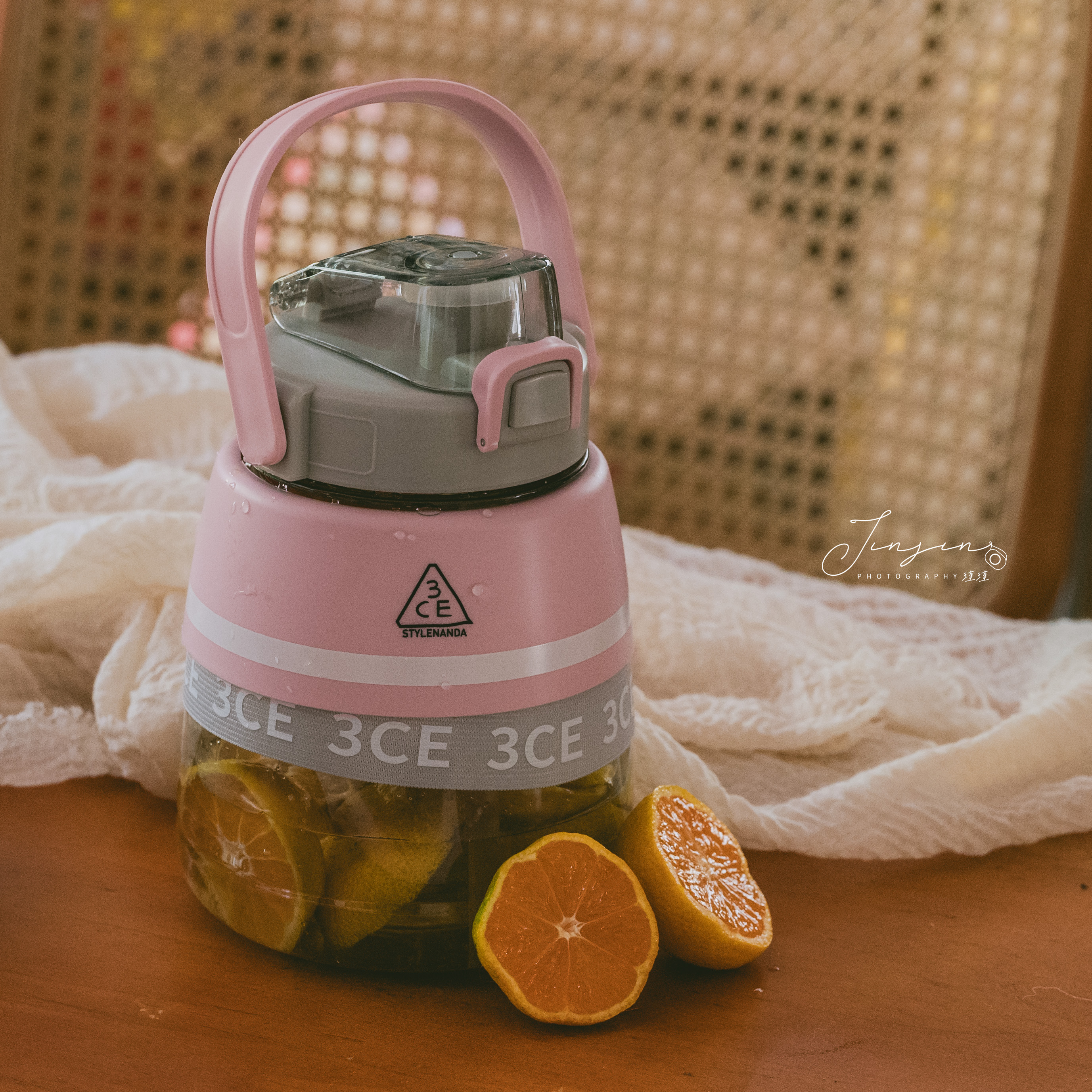 3CE三喜玉灰粉运动水杯1200ML大容量墩墩杯