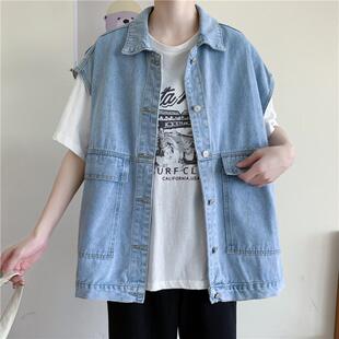 bf学生宽松外穿背心上衣ins潮 韩版 大码 马甲外套女春秋2021年新款