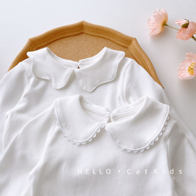 翻领+花瓣领长袖打底衫