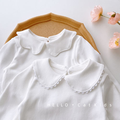 翻领+花瓣领长袖打底衫