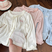 2024夏装 儿童公主 外套空调衫 女童宝宝婴儿蝴蝶结刺绣薄款 防晒开衫