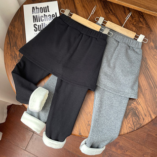 清仓不换退！冬季女童宝宝双层加绒包臀裙裤假两件打底裤儿童裤子