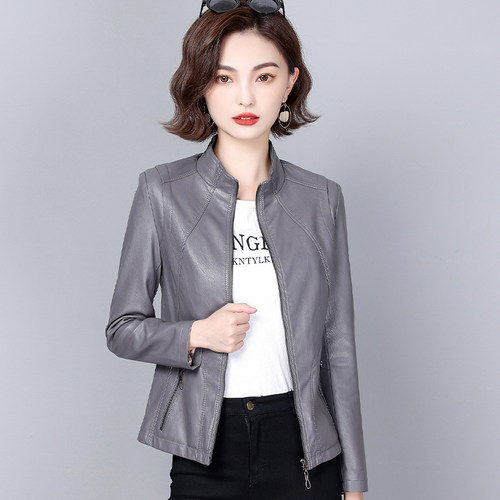 海宁真皮皮衣女短款修身显瘦外套