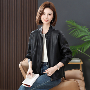 时尚 新款 显瘦洋气绵羊皮夹克休闲外套 2025秋季 海宁真皮皮衣女短款