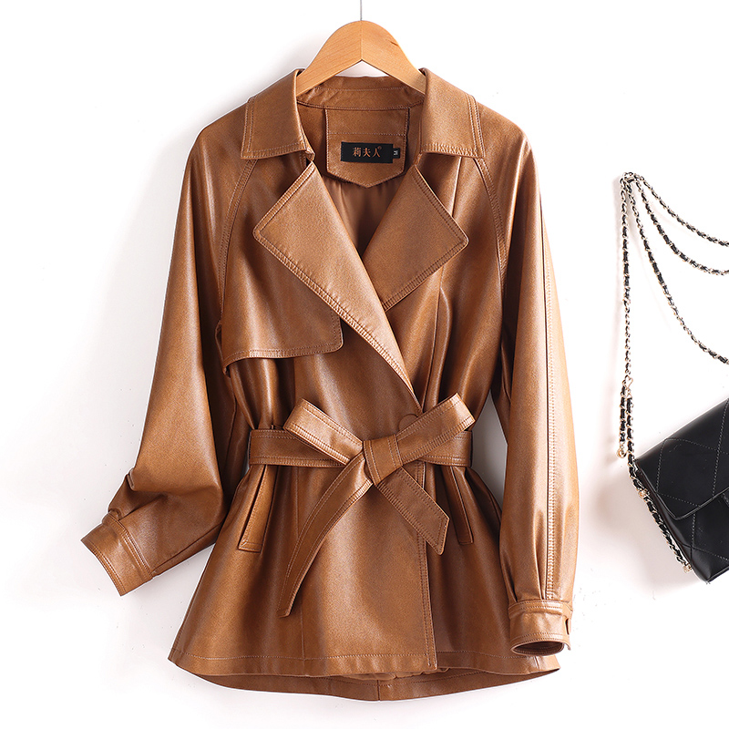 海宁真皮皮衣女短款宽松显瘦外套
