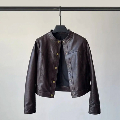 海宁真皮皮衣女短款绵羊皮外套潮