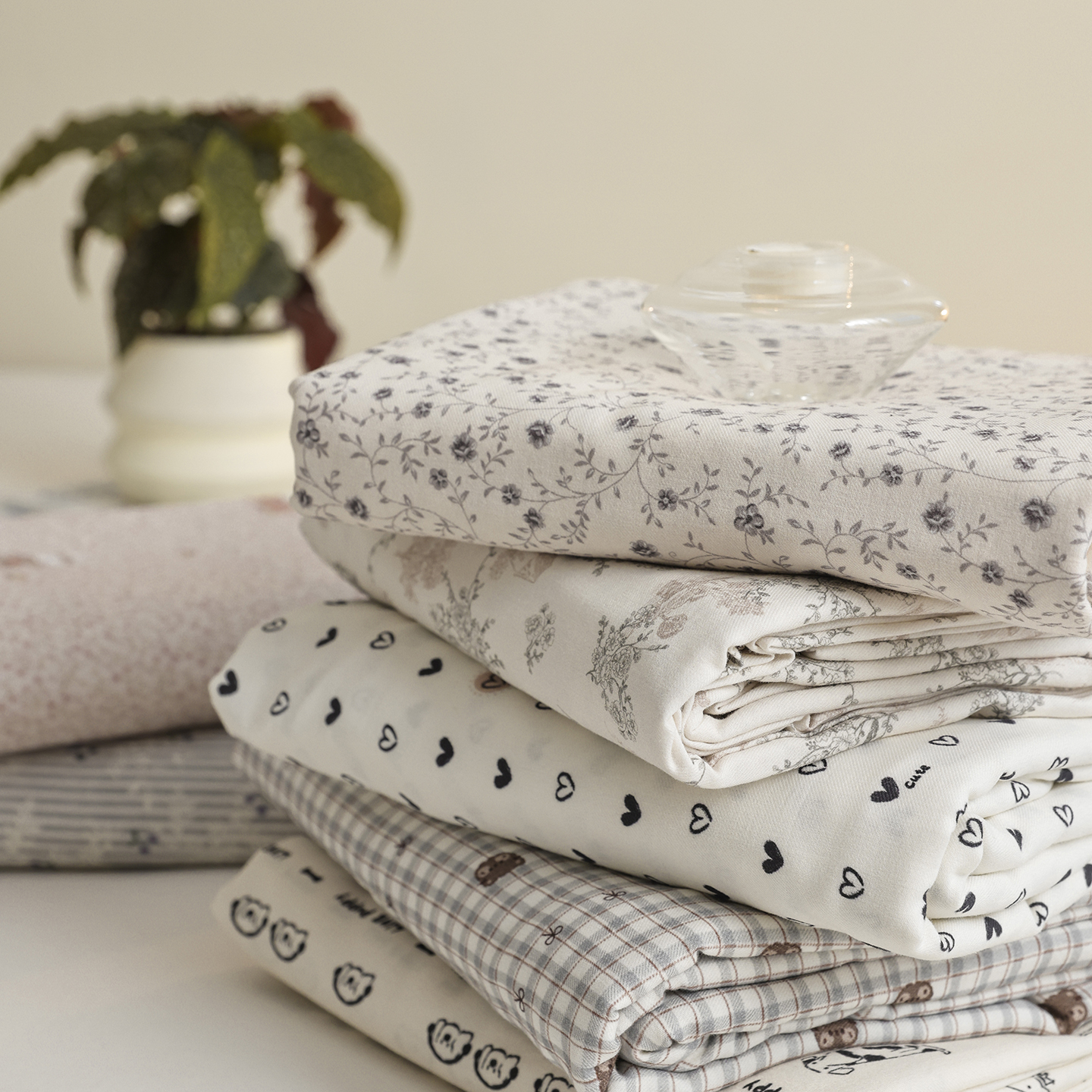 全棉磨毛床单单件小清新花卉