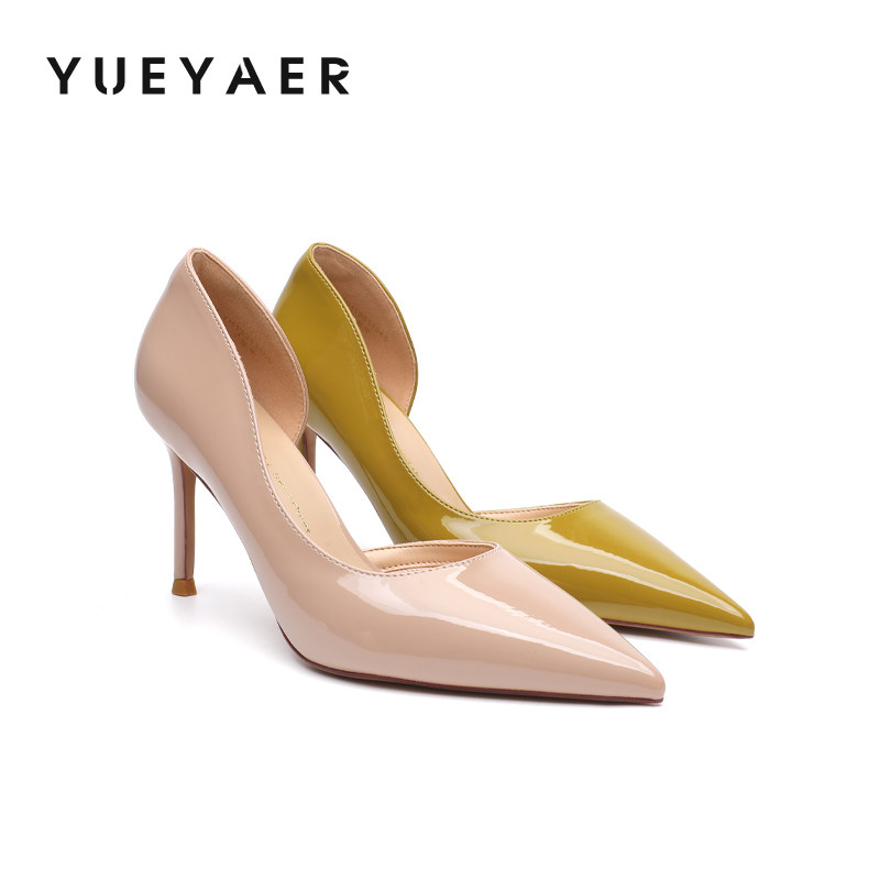 月芽儿细跟浅口单鞋女2026春季新款绝美侧空高跟鞋法式气质婚鞋子