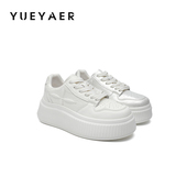 秋季 2025新款 女鞋 月芽儿厚底增高小白鞋 透气百搭小个子休闲板鞋 子