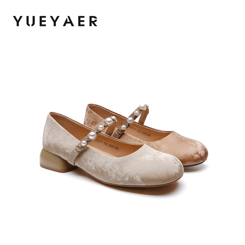 月芽儿法式玛丽珍鞋女鞋2026春季新款复古低跟串珠配裙子浅口单鞋,女鞋,玛丽珍鞋,淘宝优惠券,粉丝福利购,淘宝优惠卷