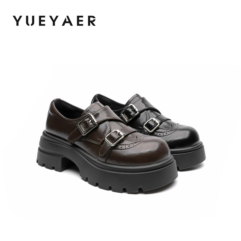 月芽儿英伦风厚底乐福鞋女2026新款黑色鞋子百搭一脚蹬小皮鞋女鞋,女鞋,乐福鞋（豆豆鞋）,淘宝优惠券,粉丝福利购,淘宝优惠卷