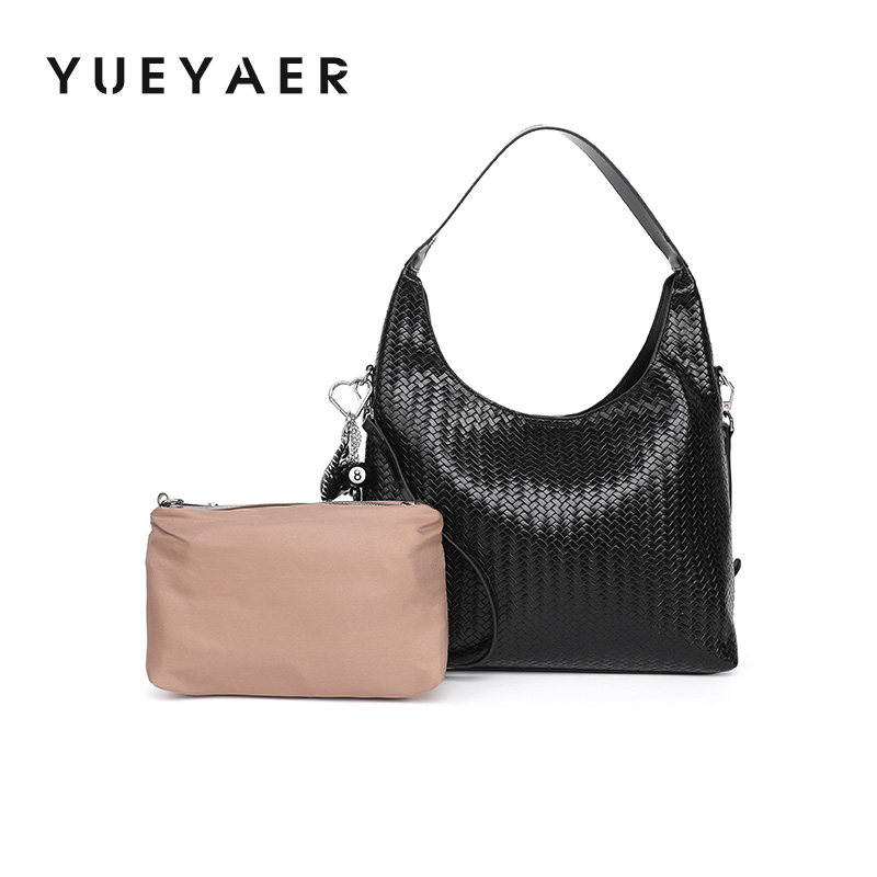 月芽儿小众设计编织托特包女2025新款大容量单肩斜挎包通勤腋下包