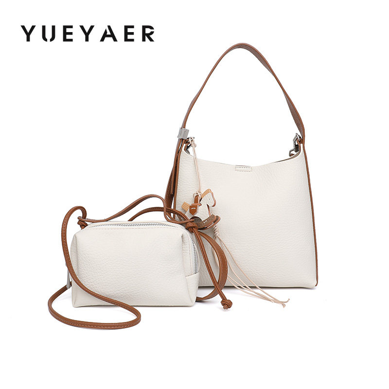 月芽儿2026新款复古休闲手提水桶包女时尚简约子母单肩斜挎包百搭,箱包皮具/热销女包/男包,水桶包,淘宝优惠券,粉丝福利购,淘宝优惠卷