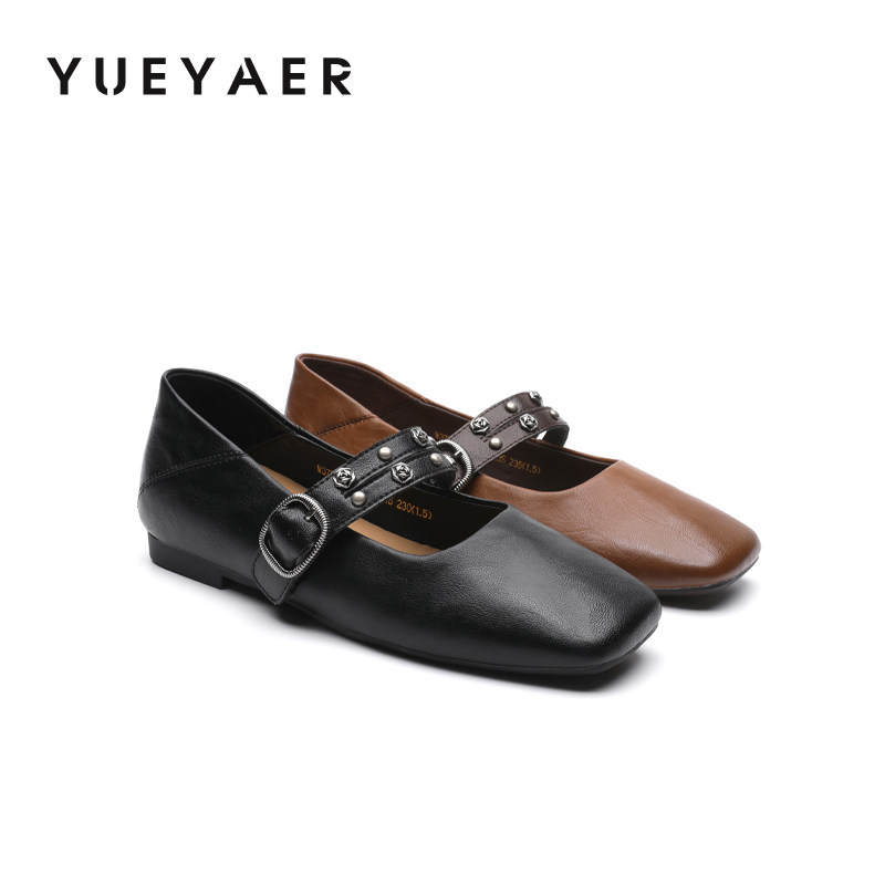 月芽儿复古玛丽珍鞋女2026春季新款一字扣带英伦方头平底单鞋软底,女鞋,玛丽珍鞋,淘宝优惠券,粉丝福利购,淘宝优惠卷