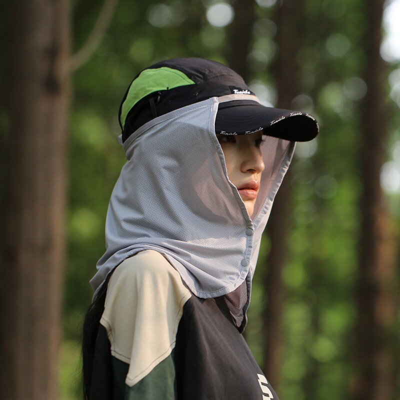 网纱帽帘高尔夫户外防晒神器钓鱼徒步遮阳大帽檐配帽子可拆男女款