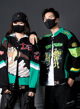 杜戴克dudack2020男女潮牌宽松棒球服立领夹克秋冬新款外套