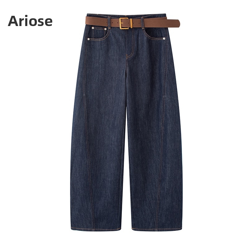 Ariose艾诺丝雅诗官方正品2025冬新款高腰显瘦直筒牛仔裤AR324121