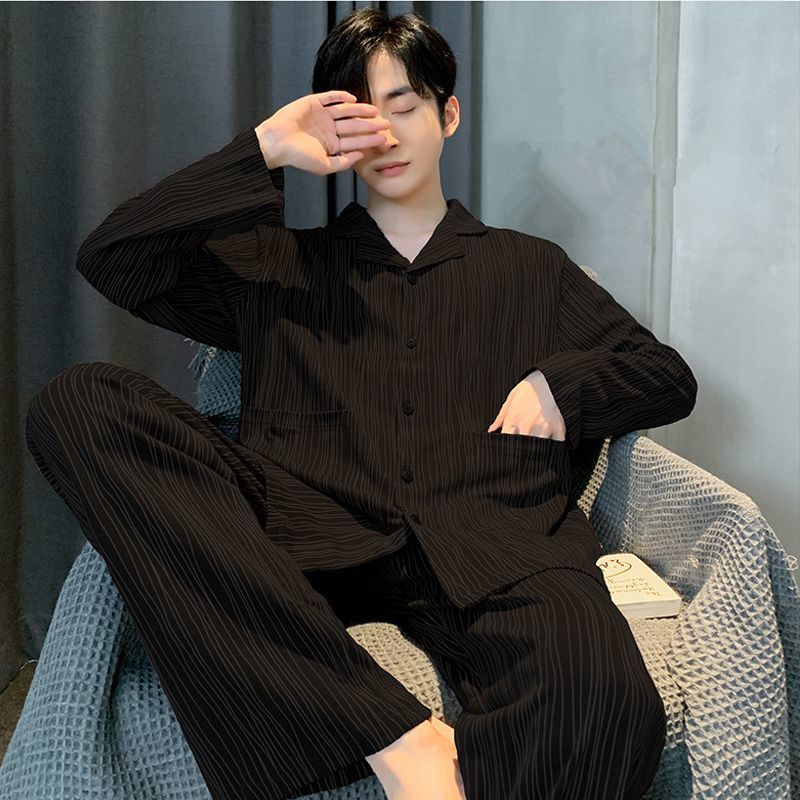 北极绒纯棉睡衣男春秋季长袖新款男士全棉大码学生家居服套装套装