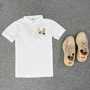 中国民族风男士 青少年复古潮流带领 夏季 翻领刺绣仙鹤保罗POLO衫