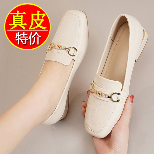真皮乐福鞋女鞋2026新款小皮鞋