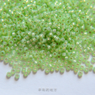 676 散珠手工diy材料 日本MIYUKI御幸进口染芯灌银嫩绿米珠