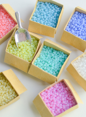 捷克PRECIOSA糖果色玉石进口米珠 2mm 3mm 串珠散珠手工diy材料