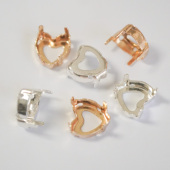 4884施家平替爱心钻电镀底座11×10mm高保色铜镀金1枚手工diy