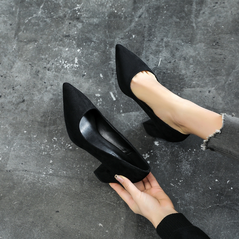 女单鞋职业工作鞋高跟鞋加宽加胖