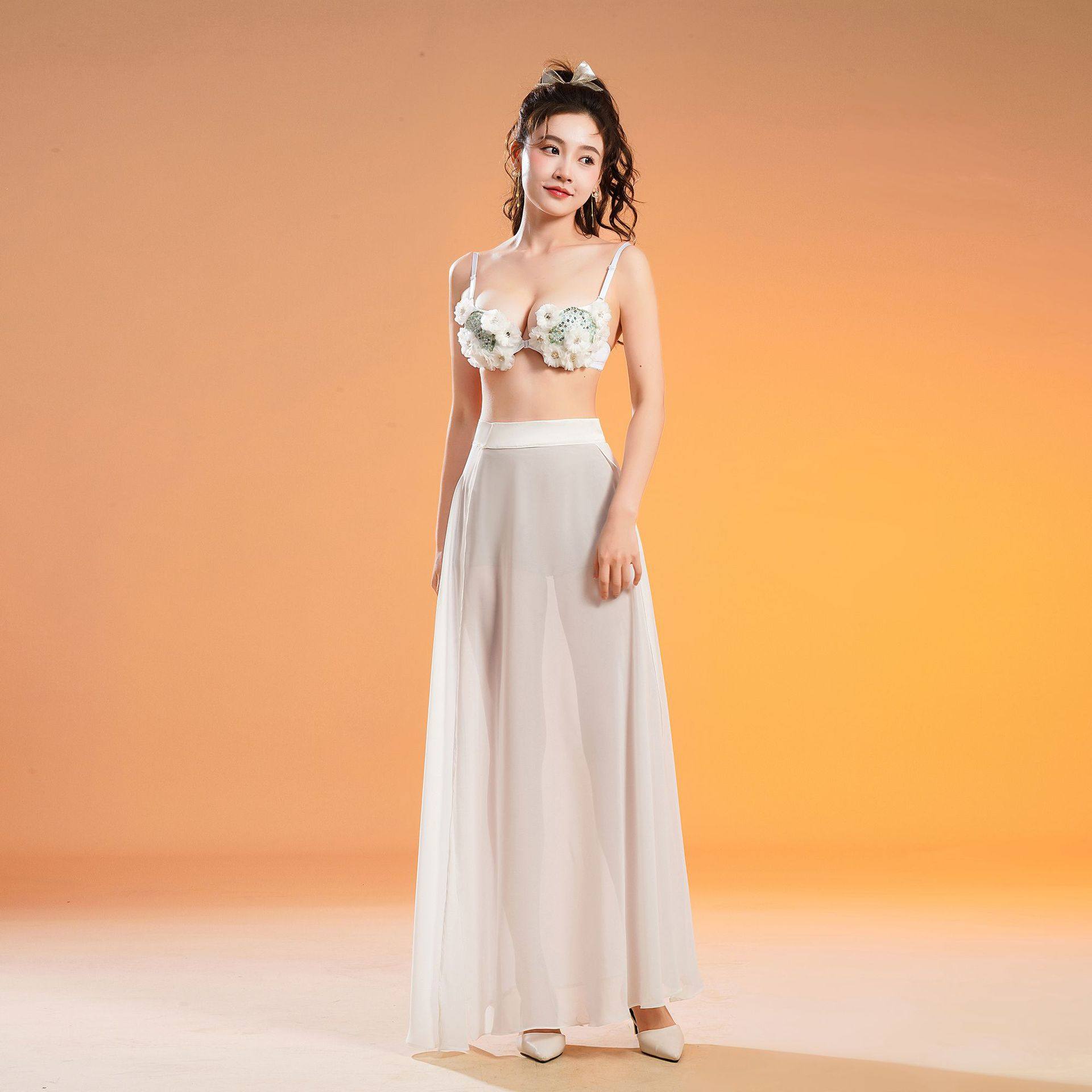 2022新款性感透视装礼服晚装会所车展夜店女装雪纺透明露背晚礼服