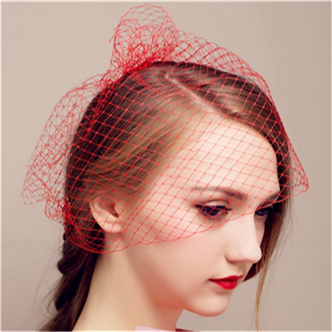 小礼帽女头饰名媛旗袍配饰民国新娘帽面纱晚宴礼服发饰复古网纱帽