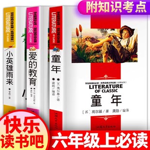 全套3册 快乐读书吧六上阅读书籍书目配套人教版 童年爱 课外书高尔基原著完整版 教育和小英雄雨来6六年级上册必读正版 全新正版