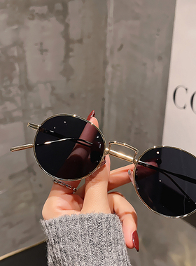 日系小框金属圆形墨镜