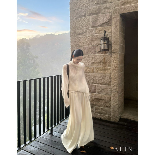 女针织开衫堆堆领开衫