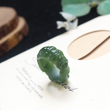 新款原创和田玉碧玉貔貅指环宽版大戒指福寿如意18mm扳指男女定制